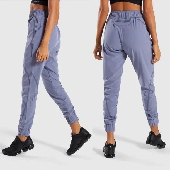 Gymshark Pro Perform Elite Reflective Track Pant Bottoms Steel Blue Size Medium - Picture 2 of 8